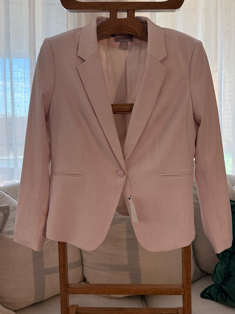 H&M Blush Pink Single-Button Women's Blazer